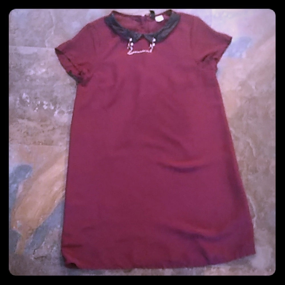 DIVIDED MAROON TOP SIZE S